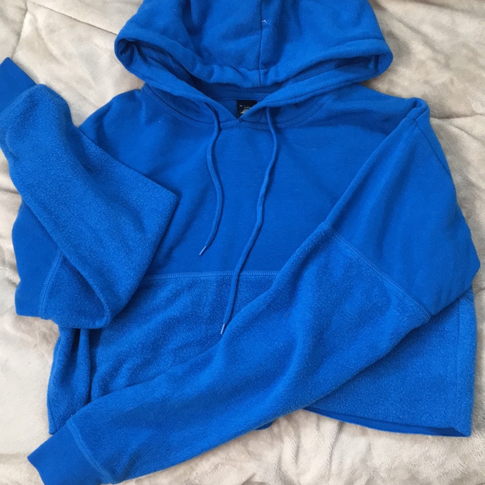 Blue Crop Hoodie